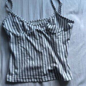 Striped Black and White Women's Top
